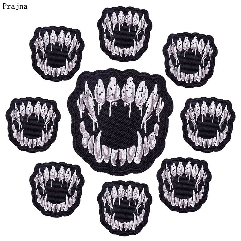 10 Stks/partijen Rock Stijl Borduurwerk Patch Punk Skull Patch Iron On Patches Voor Kleding Jassen Naaien Applique Letter Strijken Diy