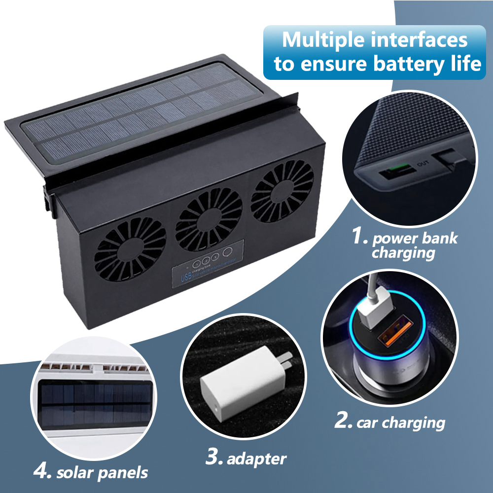 Solar Lade Auto Abluftventilator USB Lade Auto Fenster Fan Kühlung Kühler Auto Kühler Fan Tragbare Luft Zirkulation Ventilator