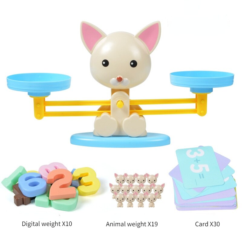 Balance Math Game Educational Toys STEM Learning Material Counting Toys - Fun Scale Balancing Toy Set for 3 + Years Old: Balance Puppy