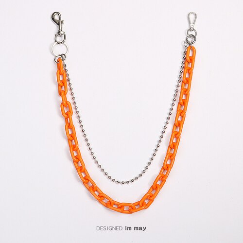 Porte-clés hip-hop Punk, grand anneau, pantalon Rock Punk, Hipster, pour Jeans, accessoires Kpop, CL151: Two Orange