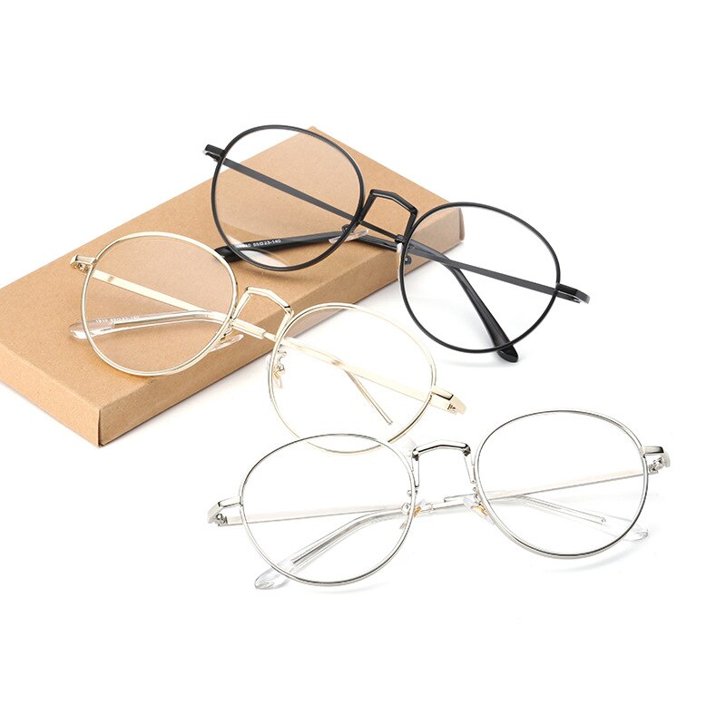 Literaire retro heren ovale brilmontuur dames getijnetbril versie groot montuur gouden draad platte spiegelbril