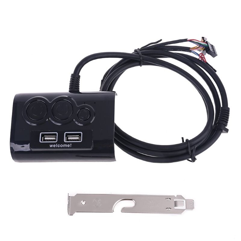 Desktop Computer Switch PC Case Power Supply on/off Reset Button Double USB Port: TXD102