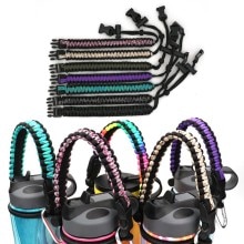Vattenflaska säkerhetsrep handtag hydroflask paracord rembärare för hydroflaska bred mun flaskor kopp utomhus vandringsredskap