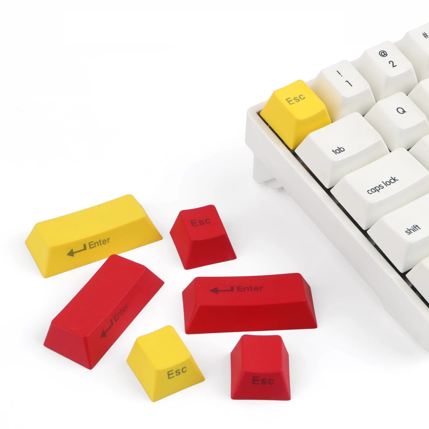 ESC + Enter Keycaps PBT Material With OEM Height Mechanical Keyboards Enter Backspace Esc Yellow Red Gaming Computer Accessories