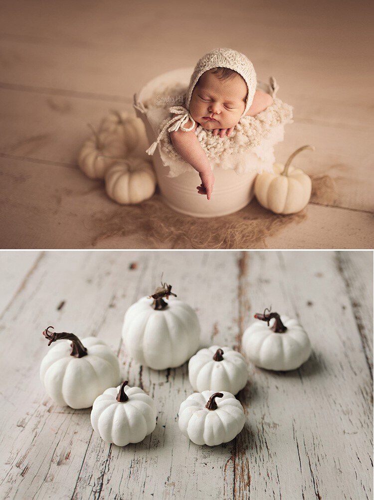 Halloween Hoge Imitatie Van White Pumpkin Festival Decoratie Decoratie Kinderen Baby Baby Foto Pasgeboren Fotografie Rekwisieten