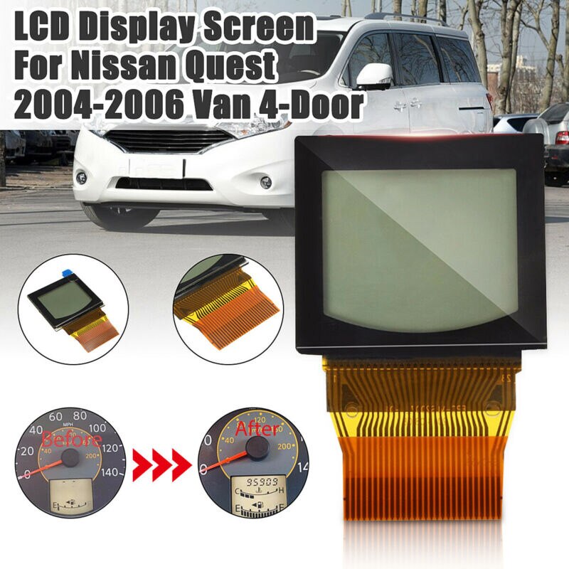 LCD Display With Ribbon Cable For 2004-2006 Nissan Quest Speedometer Cluster