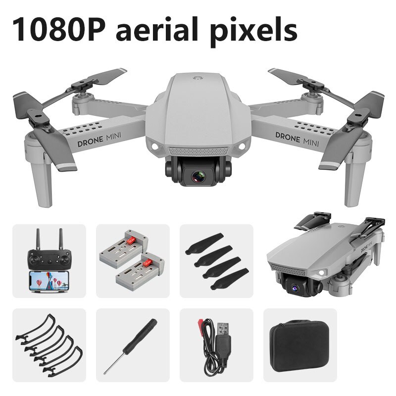 E88 RC Drone With 4K HD Wide Angle Camera Wifi 1080p Fpv Video Live Quadcopter Outdoor Hand Throwing Plane Remote Control Toys: 1080P 1 battery