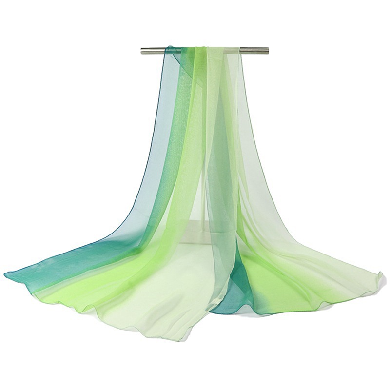 160*50cm Farbverlauf Chiffon Schal Damen lange Wickel und Schals Dame Frühling Herbst Schals Bandana Hijab gestohlen: Grau