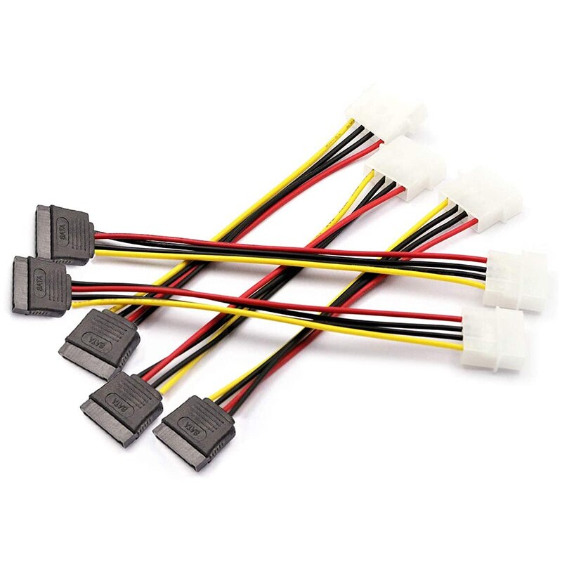 5Pcs 4 Pin Molex Naar Sata Power Cable Adapter Voor Ide 8 Inches: Style 2