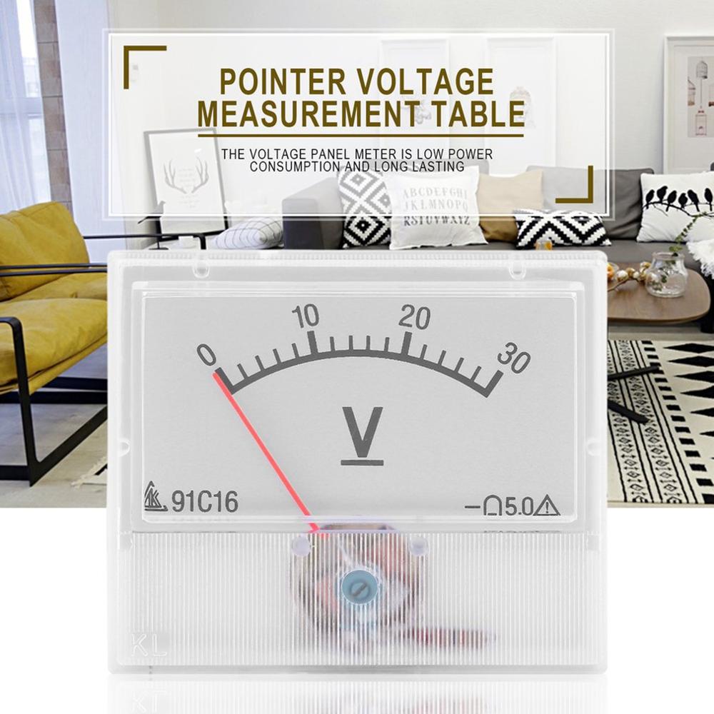 1Pcs High Accuracy DC 0-30V Plastic Analog Panel Meter Voltmeter Voltage Gauge Mechanical Current Gauge With Class 2.5 Accuracy