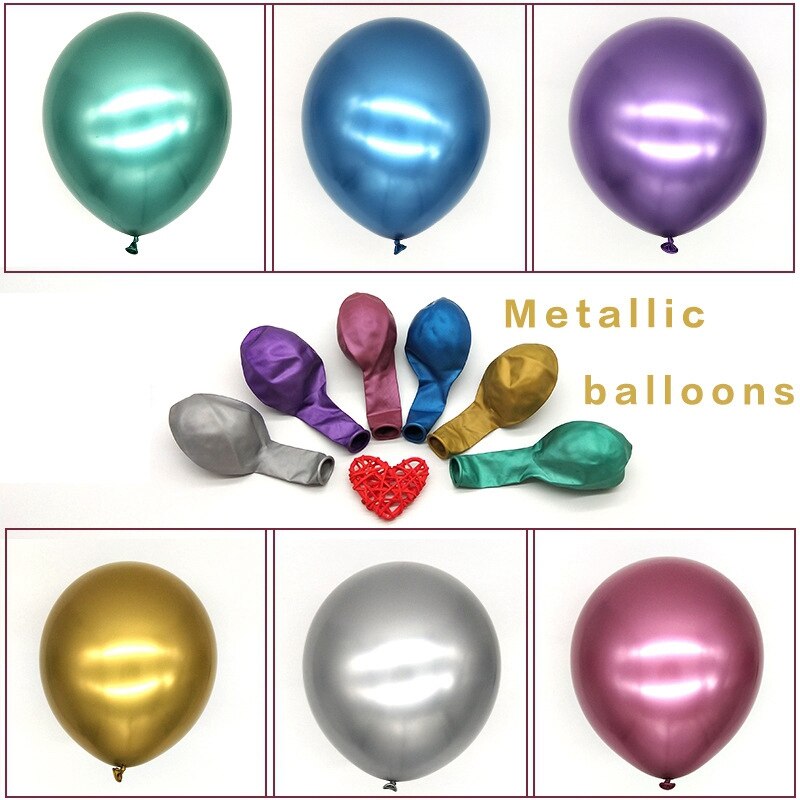 50 stuks metallic gekleurde chromen ballonnen 12 inch doorzichtige pastel ballon verjaardagsfeest bruiloft decoratie ballon - diverse