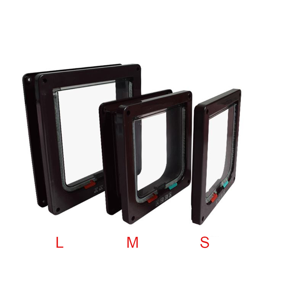 Novel Pet Cat Puppy Dog Lock Safe Flap Door Lockable Gates ABS Practical Intelligent Control