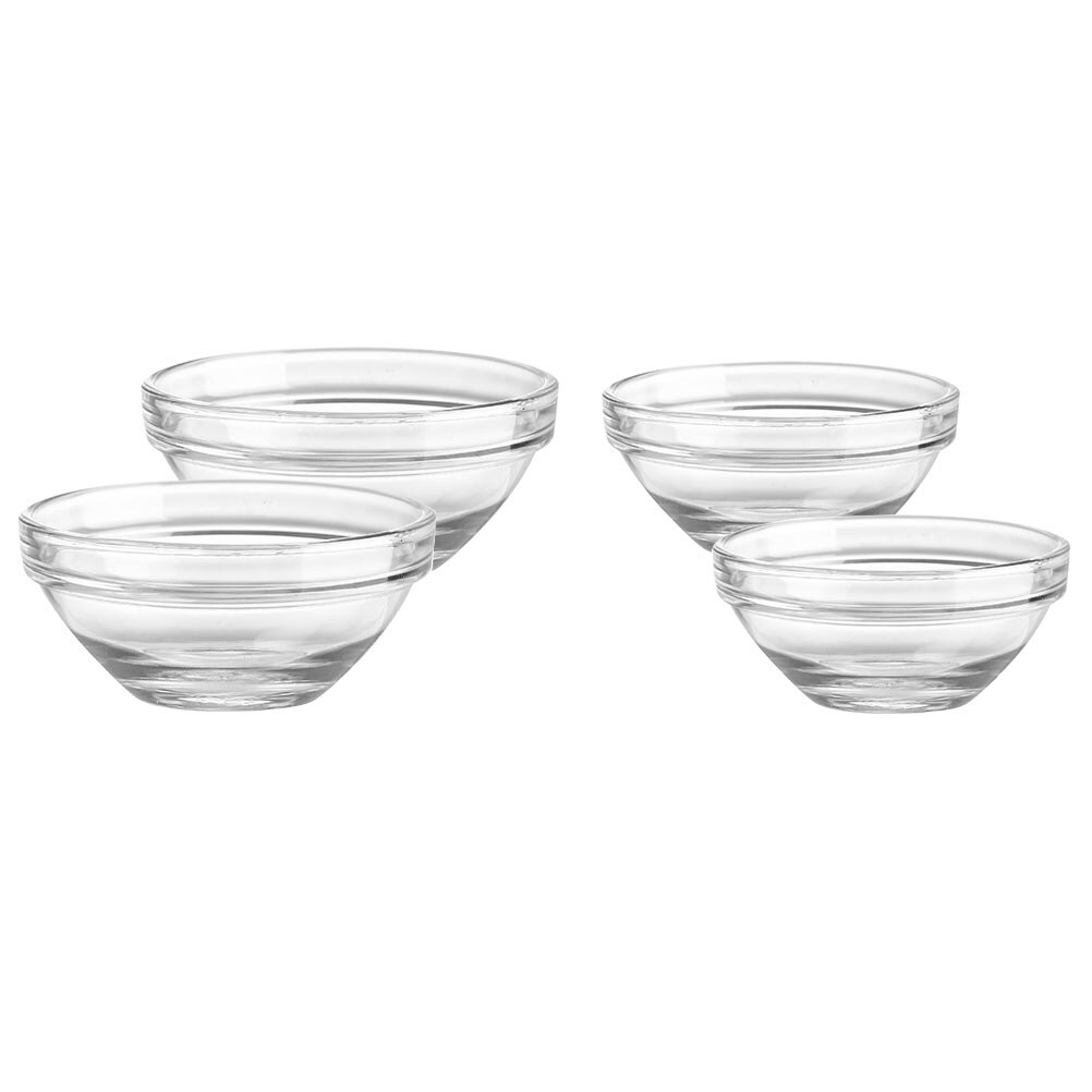 4pcs Glass Pudding Bowls Jelly Bowls Home Seasoning Bowls Seasoning Containers