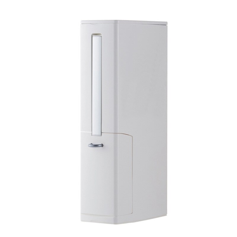 Bathroom Waste Bins Set Trash Bucket Plastic with Toilet Brush Bathroom Dustbin Trash Cans Garbage Bucket Garbage Bag Dispenser: White