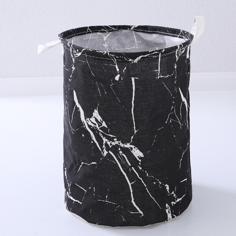 Bucket Dirty Clothes Basket Box Linen Fabric Canvas Organizer Foldable Laundry Basket Simple Style Printed Toy Storage