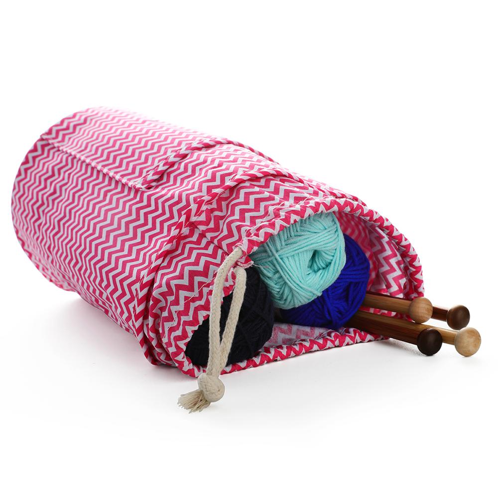 Knitting Long Tube Bag Organizer Yarn Storage Case For Crocheting Hook Knitting Needles Wool Storage Tote Bag For Women