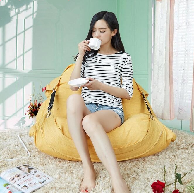 Fabriek Luie Sofa Zitzak Eenvoudige Moderne Enkele Kinderen Junion Sofa Bed Kan Worden Gevouwen, woonkamer Zitzak-Cover Alleen