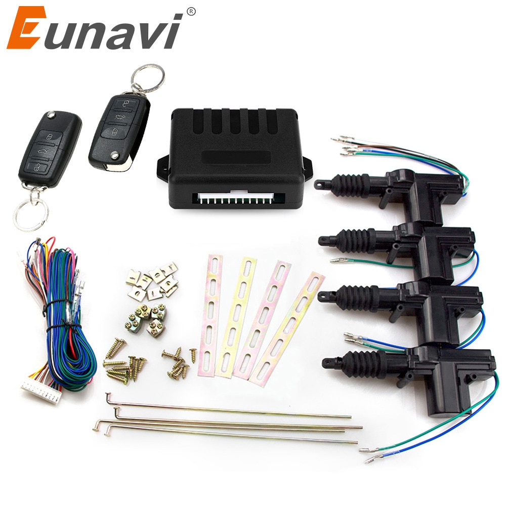 Eunavi universell auto bil dørlås aktuator 12v motor  (4 pakke) bil fjernkontroll sentrallås nøkkelfritt system