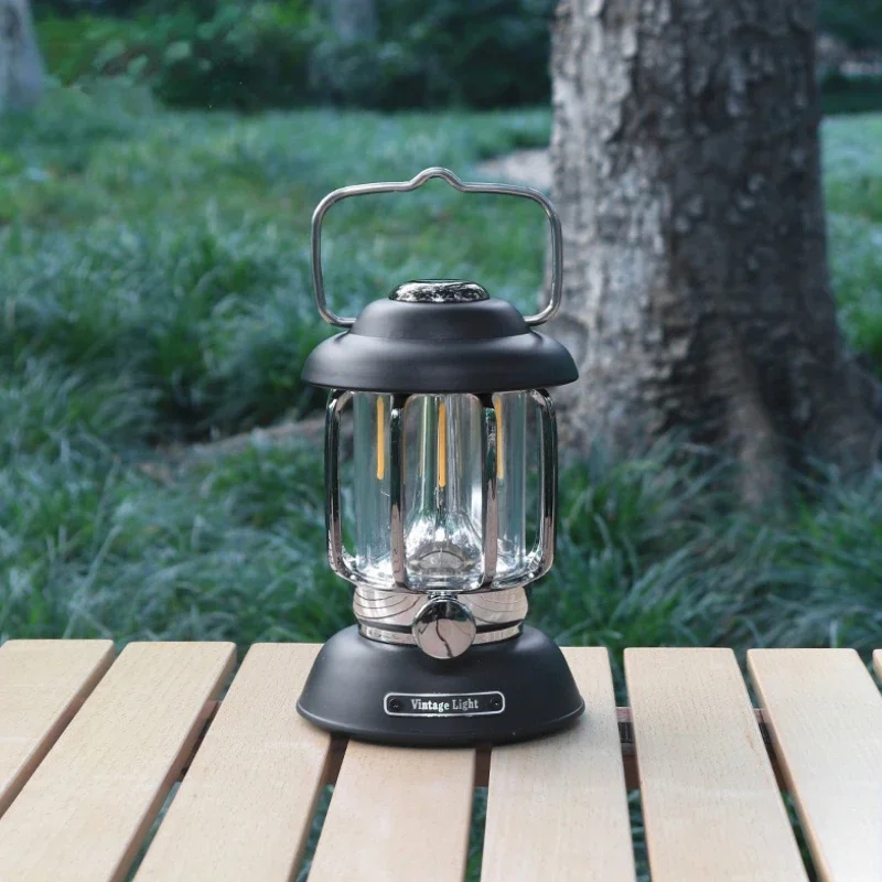 Draagbare Kerosine Vintage Camp Lamp Retro Led Light Outdoor Camping Lantaarn 3 Verlichtingsmodi Tent Licht Voor Wandelen Klimtuin