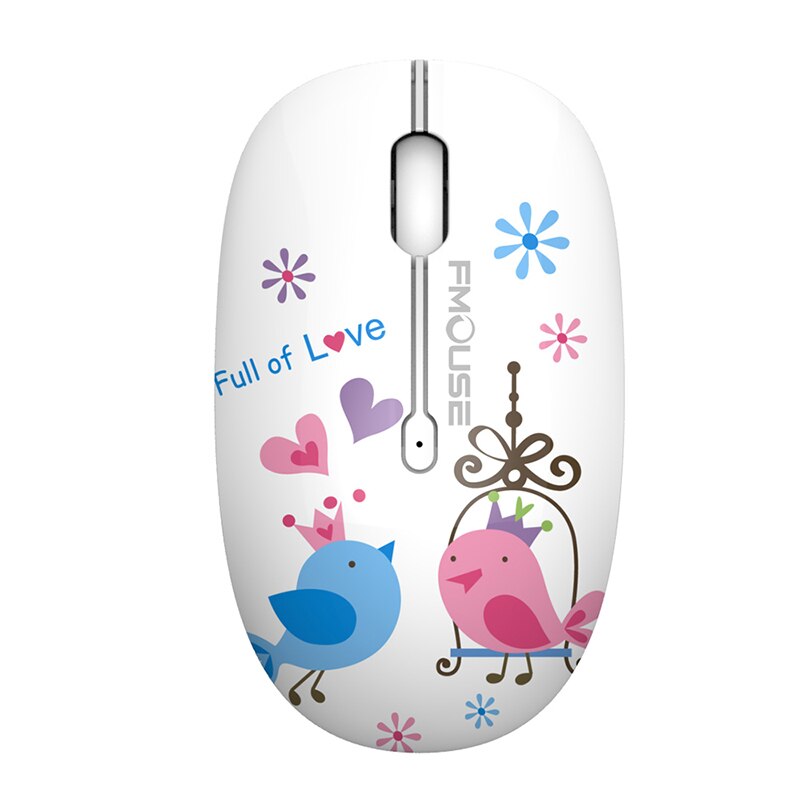 M101 Ergonomics Wireless Mouse 2.4G Cute Optical Cartoon Computer Silent Mice With USB Receiver for Laptop Kid Girl Macbook: Blue