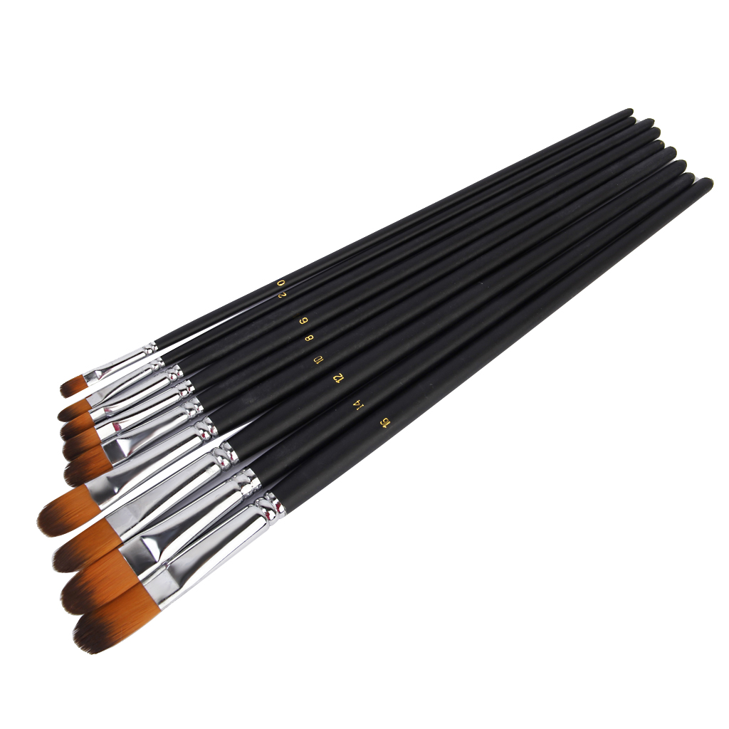 9 nylonpinsel, acryl-, öl- und aquarellmalerei, künstler-malsets für erwachsene, jugendliche 9-12 kinder