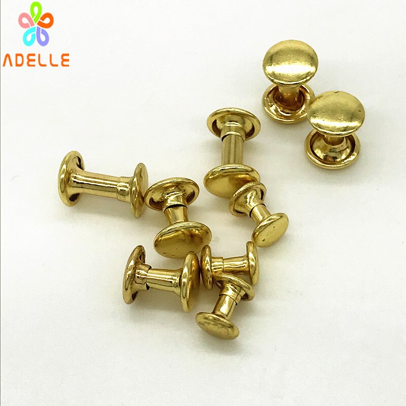 50 sets 100% Solid Brass Rivets Double Cap Rivets 8 sizes Punk Studs Leather Craft accessories DIY belt