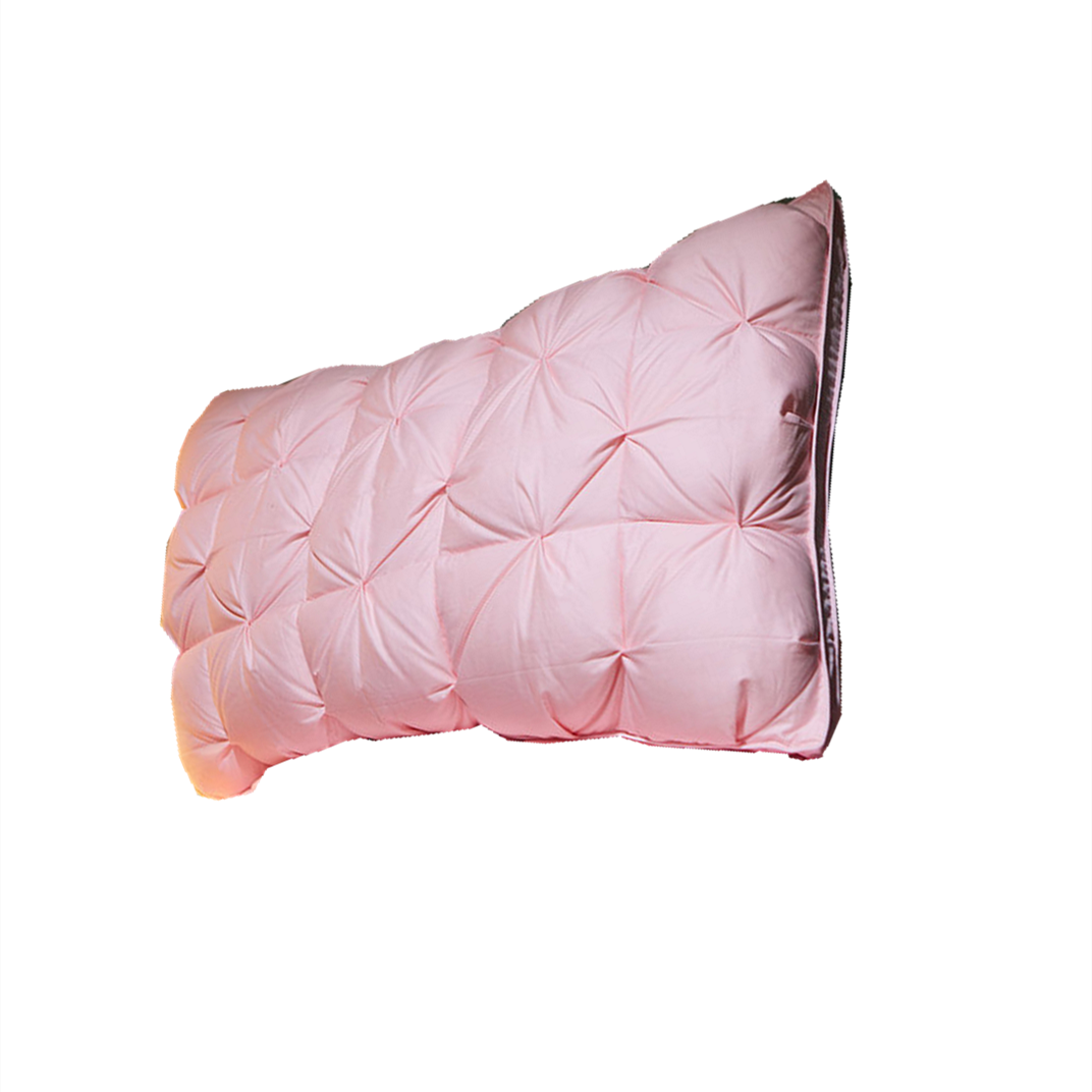 White Goose Down Feather Pillow Core Rectangle Bedroom Sleep Hotel Lumbar Pillow Down Mid-high Cervical Full Body Pillow 15-20cm: Pink