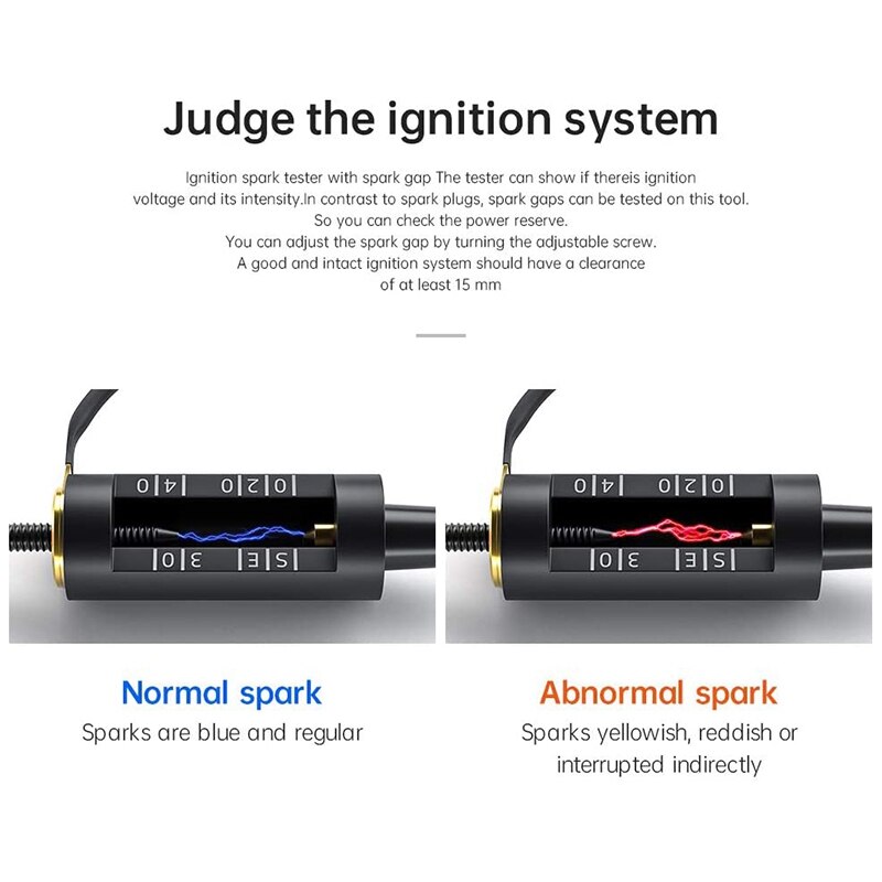 Spark Plug Tester Adjustable Ignition Coil Tester Coil-on Plug Ignition Spark Circuit Tester Autos Diagnostic Test Tool