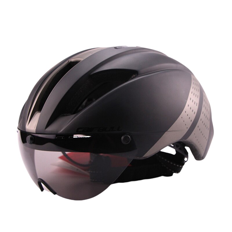 Unisex Cycling Helmet With Goggles Ultralight MTB Bike Helmet Mountain Road Sport Specialiced Bicycle Helmets Bike Equipment: black gray L