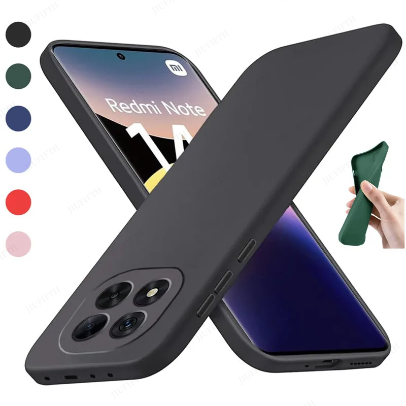 Flytande silikon tpu-skal för xiaomi redmi note 14 pro 5g pro note 14 pro 4g skyddande skal flexibelt stötfångare fodral skal kapa
