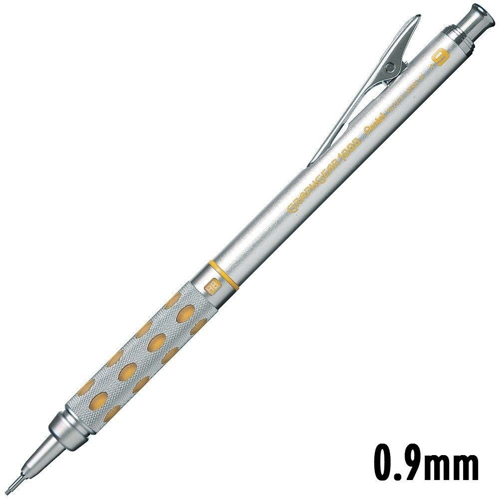 Pentel GraphGear 1000 barril de aluminio de dibujo de lápiz mecánico 0,3/0,5/0,7/0,9 suministros para oficina y escuela: 09mm 1Pc