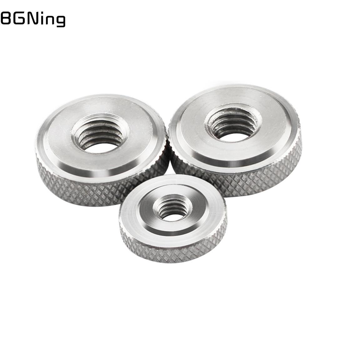 Tuerca moleteada redonda de acero inoxidable, rosca de tornillo de 1/4 3/8 M5, D20 D16, Tuercas apretadas a mano para cámaras DSLR, trípode para estudio fotográfico