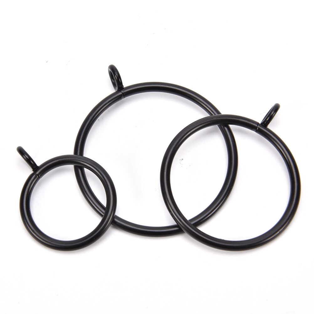 Zwart Metalen Gordijn Ringen Opknoping Ringen Voor Gordijnen En Staven 4 Maten En 10Pcs