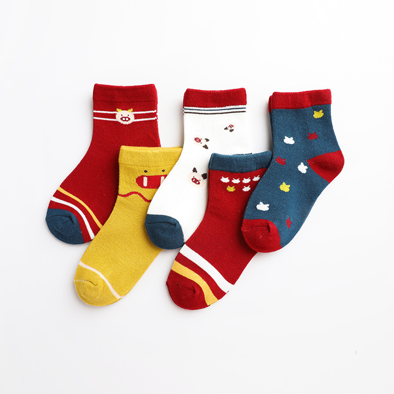 5 par/partia jesienne skarpetki dla dzieci koreańskie skarpetki dla dzieci bawełniane słodkie skarpetki dla niedźwiedzi oddychające skarpetki dla dziewczynek