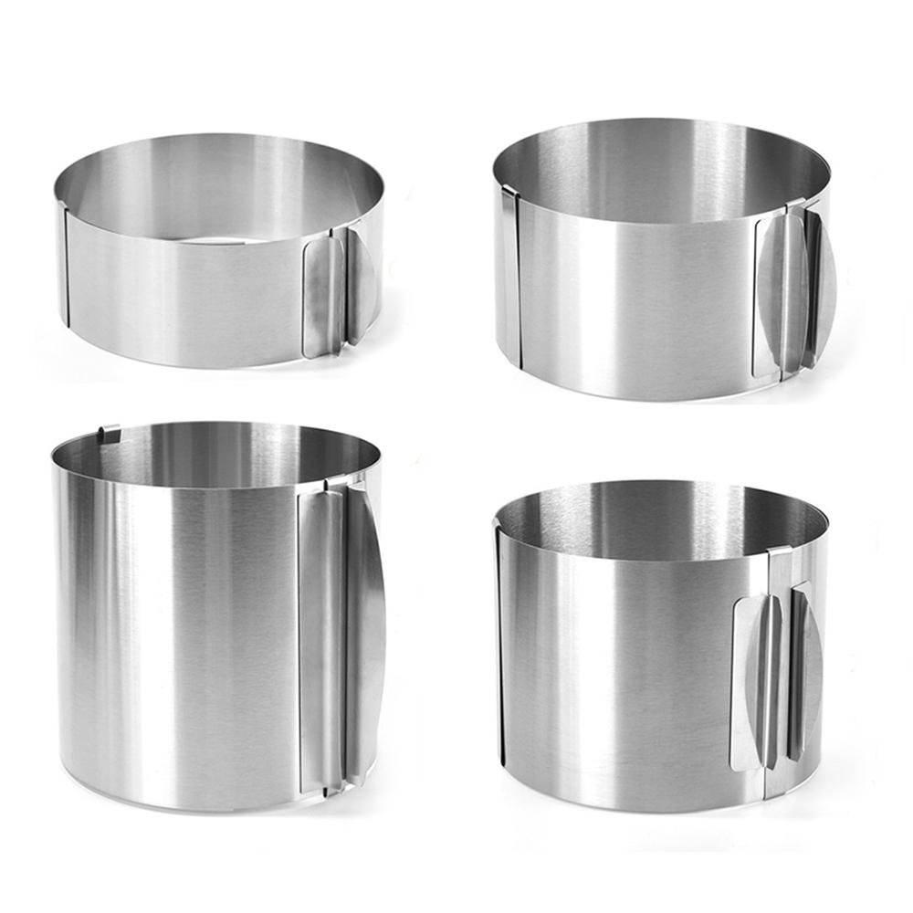 430 Stainless Steel 6-30cm Telescopic Mousse Ring Rustproof With Scale 6-15cm Heightened Baking Cake Ring For Families Baking