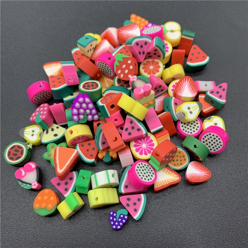 30 teile/los 10mm Fimo Obst Perlen Polymer Clay Perlen Mischfarbe Polymer Clay Spacer Perlen Für Schmuck Handgemachte handwerk: 07