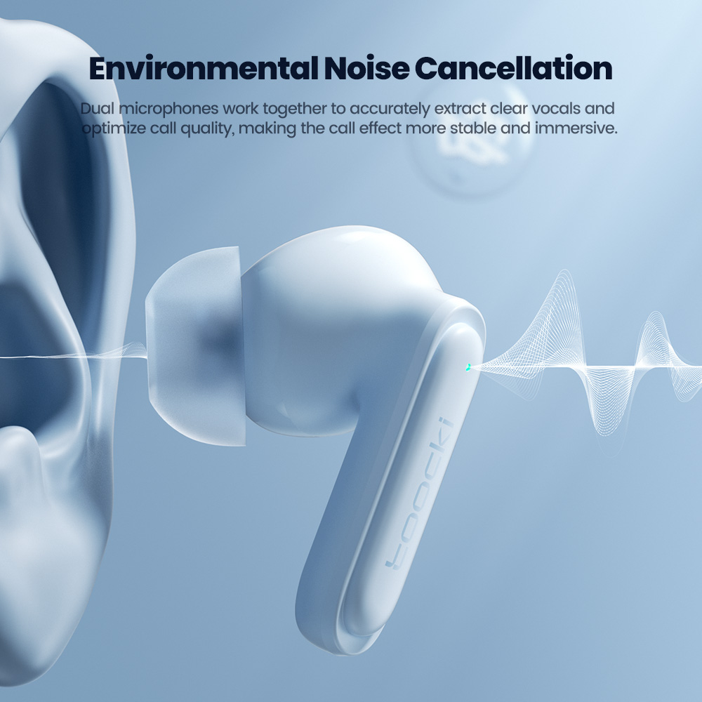 Toocki XA96 Oortelefoon Bluetooth 5.3 Draadloze hoofdtelefoon Snel opladen Touch Control Oordopjes HiFi Stereo Lange batterij Sportheadset