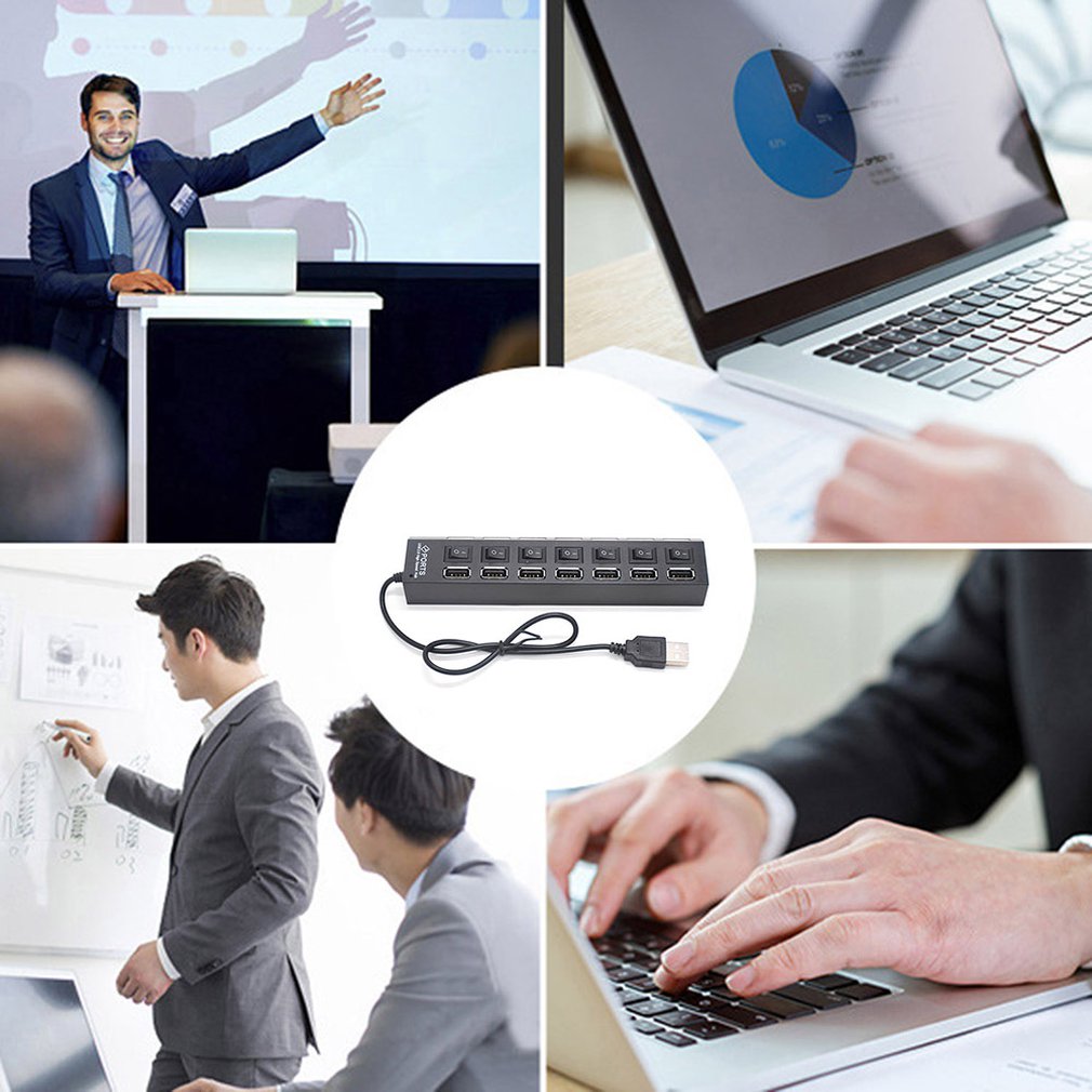 LB18 switch extension hub 7-port USB2.0 hub Computer USB extension hub one drag seven USB2.0 splitter
