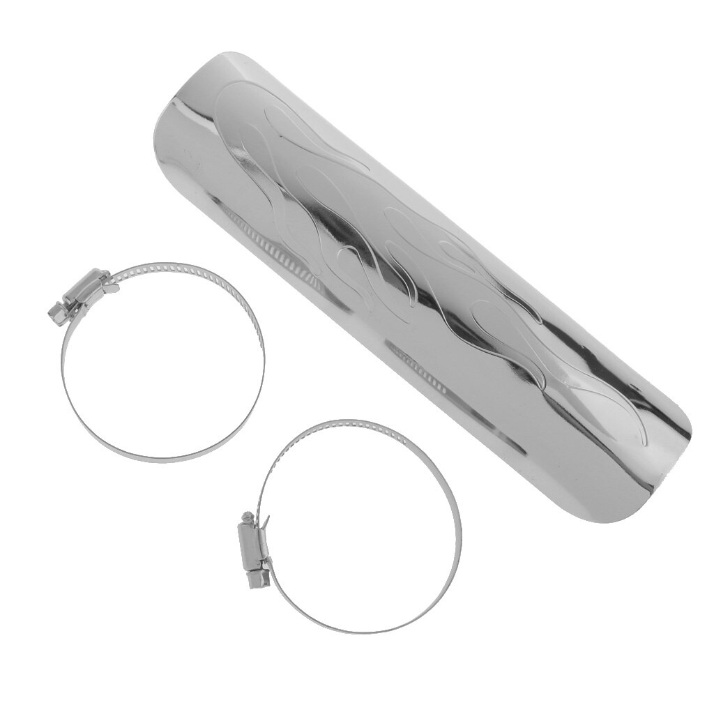 Universal Flame Exhaust Pipe Heat Shield Cover Guard For Cruise White