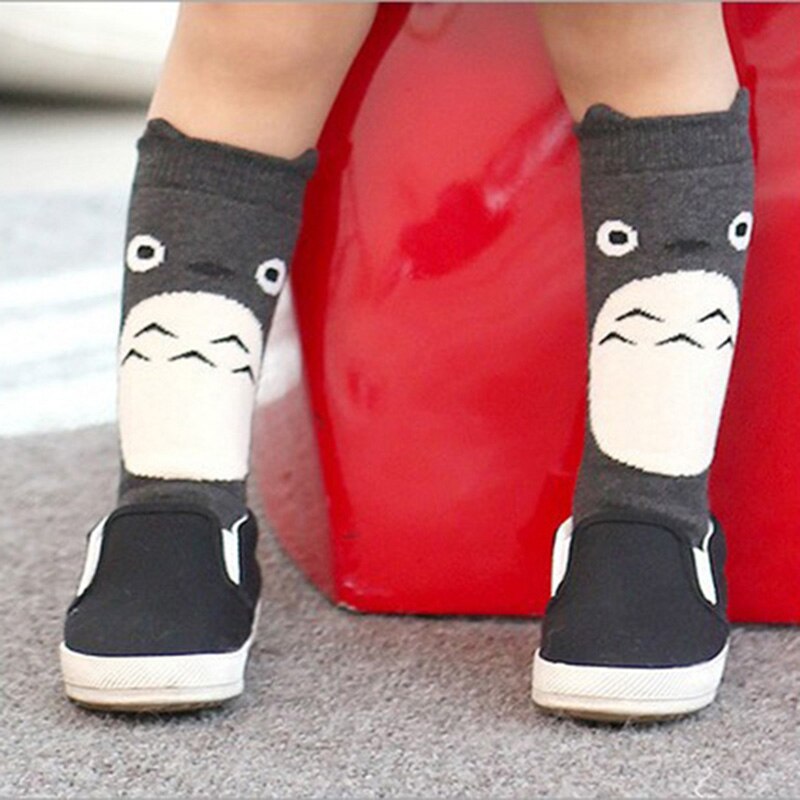 Hylidge Leuke Cartoon Baby Knie Sokken Lente Zomer Kinderen Kids Lange Sokken Veelkleurige Meisje Jongens antislip Vloer Sokken: Grey Totoro / 24M