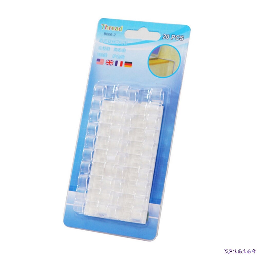Gennemsigtig /20 stk ledning ledning kabel plast clips selvklæbende klemme organizer fixer: Gennemsigtig