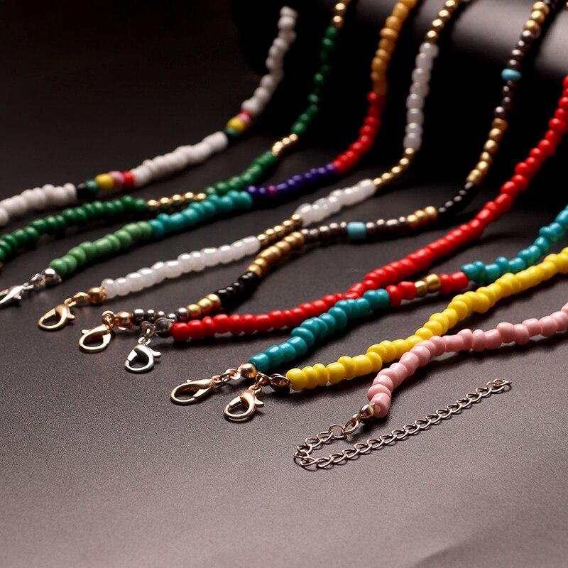 Handgemaakte Seed Bead Choker Kleurrijke Kralen Korte Kraag Ketting Voor Vrouwen Beach Party Sieraden