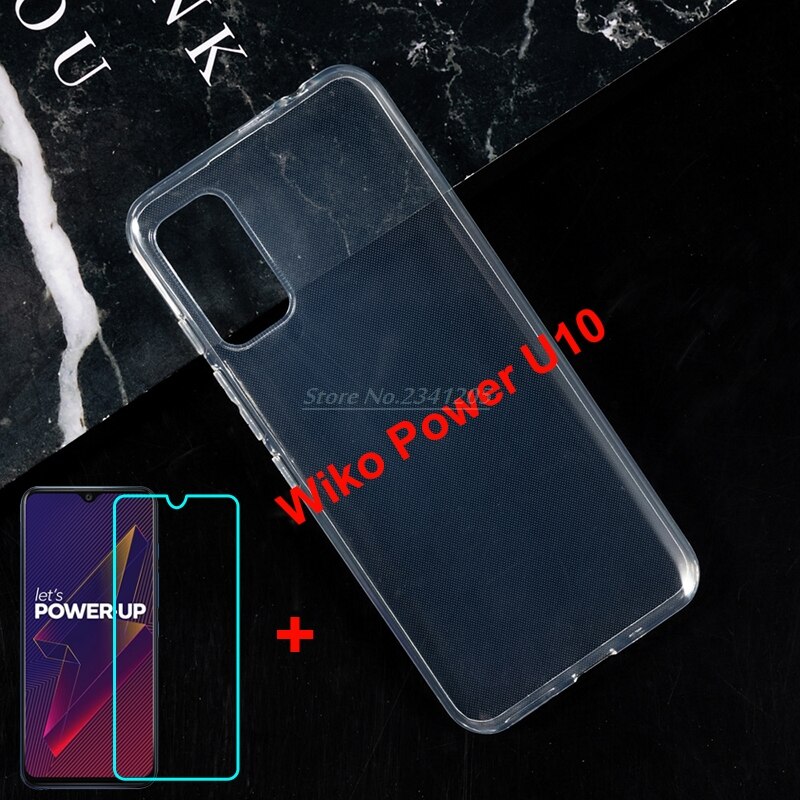 transparent Telefon fallen Für Wiko Energie U30 U20 U10 Silizium Caso Weichen Schwarz TPU fallen mit Gehärtetem Glas auf Wiko u10 U20 U30 Vidro: U10 klar Fall Glas