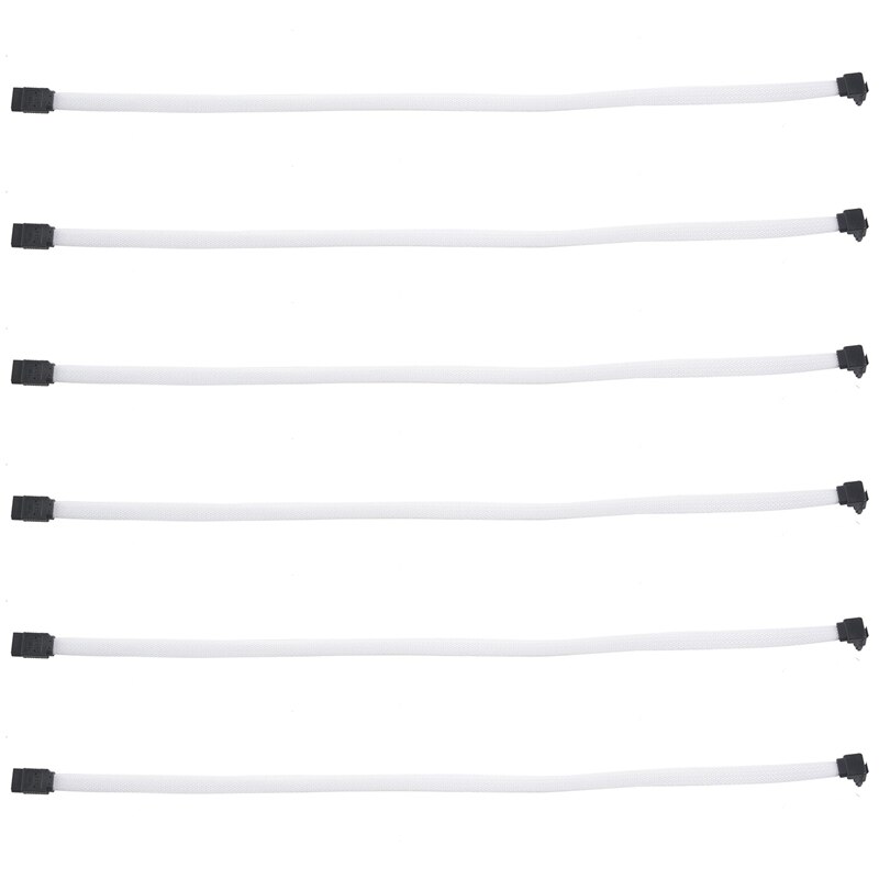 6 stück 50cm sata 3.0 iii sata 3 7- pin-datenkabel rechtwinklig 6gb/ s ssd-kabel hdd-festplatten-datenkabel (weiß): Default Title