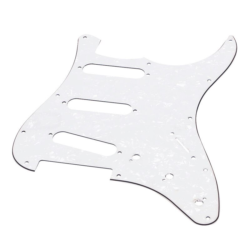 3Ply Strat Style Scratch Plate Pearl White Guitar Pickguard For Fender Strat
