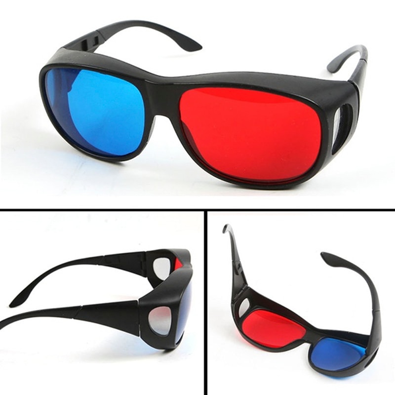 1Pcs Red Blue 3D Glasses Black Frame For Dimensional Anaglyph TV Movie DVD Game