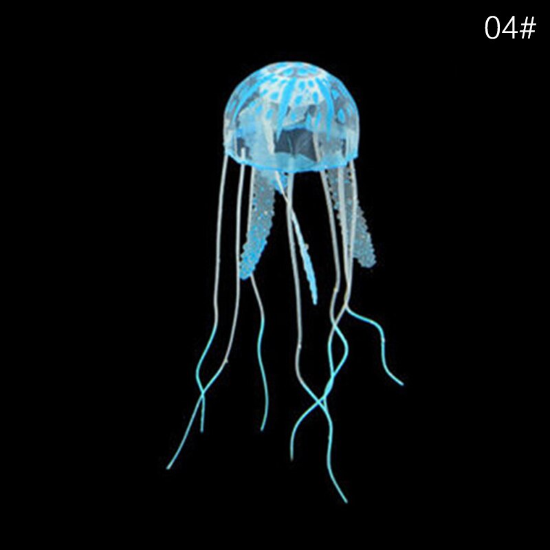 Méduses fluorescentes de Simulation d&#39;aquarium, accessoires de paysage de méduses d&#39;aquarium, ornements de méduses multicolores en option: blue