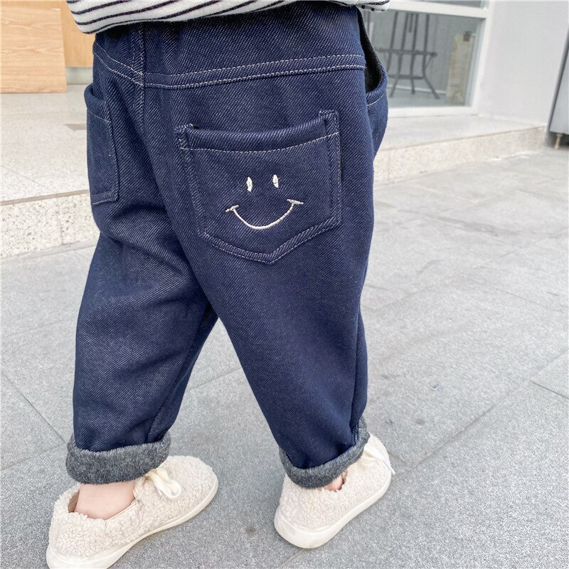 2020 inverno nuovo arrivo ragazze moda pantaloni caldi in pile bambini sorriso pantaloni ragazza pantaloni: 4T