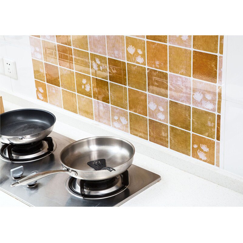 Selvklæbende olie-bevis væg klistermærker køkken høj temperatur modstand fliser klistermærker plakater