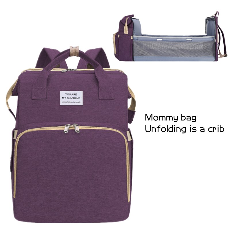Bleie babyposer med seng mamma bag vanntett nylon barsel bleie mamma ryggsekk baby pleie stelleveske til babypleie: C1